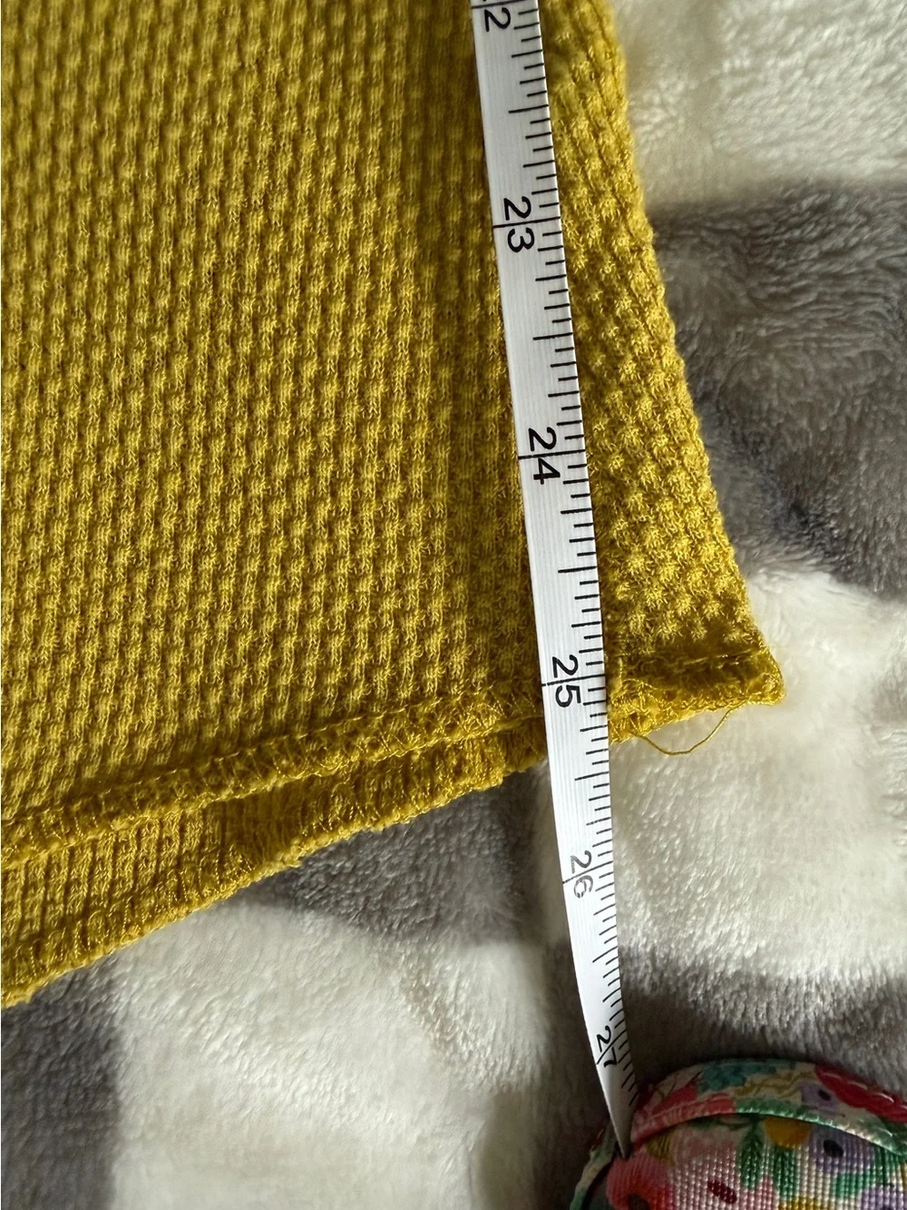 Free People Kombucha Cuff Thermal Top Mustard Yellow M Waffle Knit Crochet